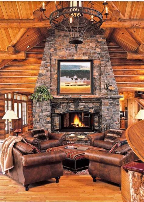 40 Rustic Country Cabins With A Stone Fireplace For A Romantic Get Away