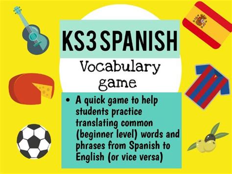 Spanish Basic Vocabularyphrases Game Teaching Resources
