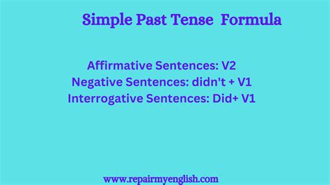 Simple Past Tense Definition Usage And Examples Repair My English