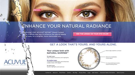 acuvue contact lenses website re design behance