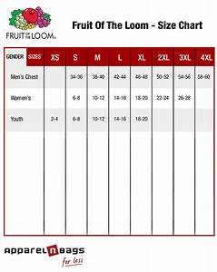 Fruit Of The Loom Size Chart T Shirts Sizes Hoodies Sizing