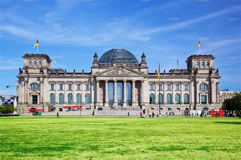 Reichstag Building Berlin Germany High Quality Architecture Stock