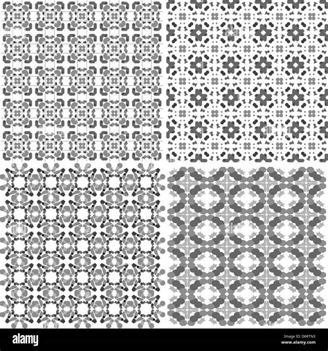 Set Of Black And White Geometric Seamless Patterns Stock Photo Alamy