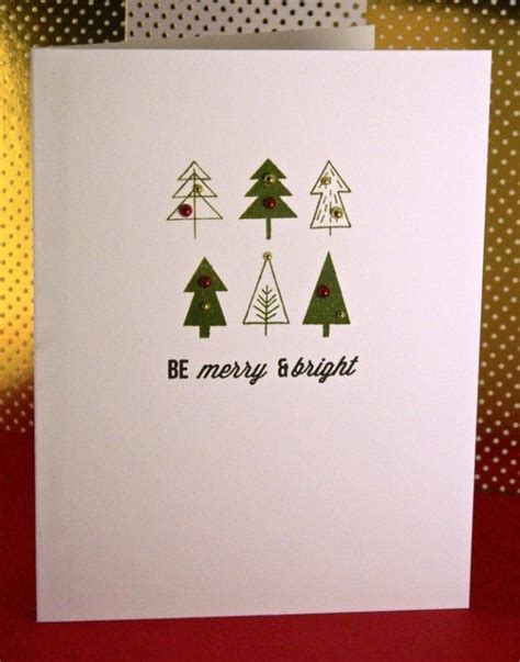 Clean And Simple One Layer Christmas Card Stamped Christmas Cards