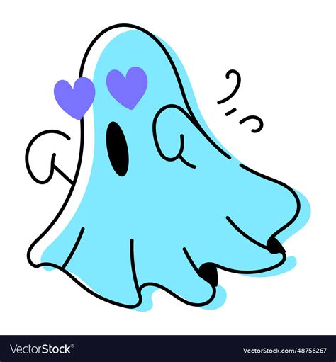 A Doodle Icon Of Love Ghost Royalty Free Vector Image