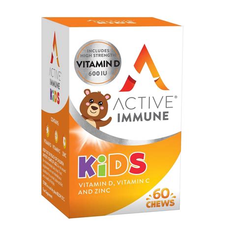 Active Immune For Kids Vitamin D C And Zinc Vitamins For Kids Immune