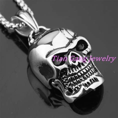 New Fashion Big Skull Stainless Steel Models Pendants Necklace For