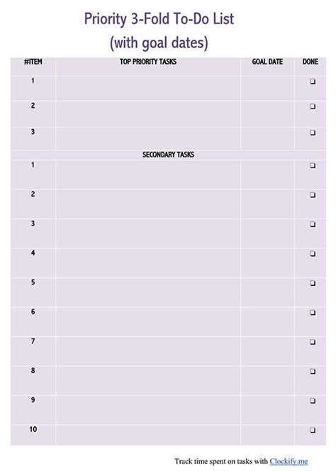 Priority To Do List Template Doctemplates