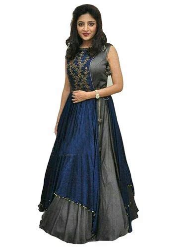 new bollywood designer blue fancy indo western party wear gown at rs 699 party gowns in surat