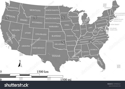 Usa Map With Miles Scale