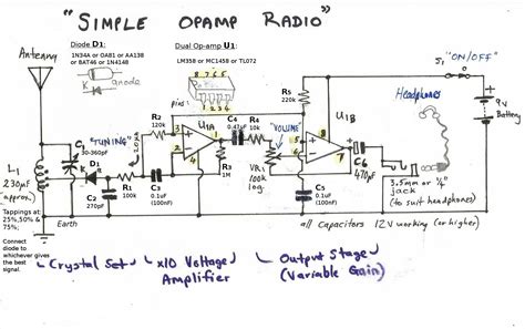 Simple Radio Circuit Using Op Amp