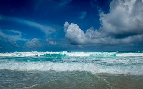 Nature Landscape Sea Beach Waves Clouds Sky Seychelles Island