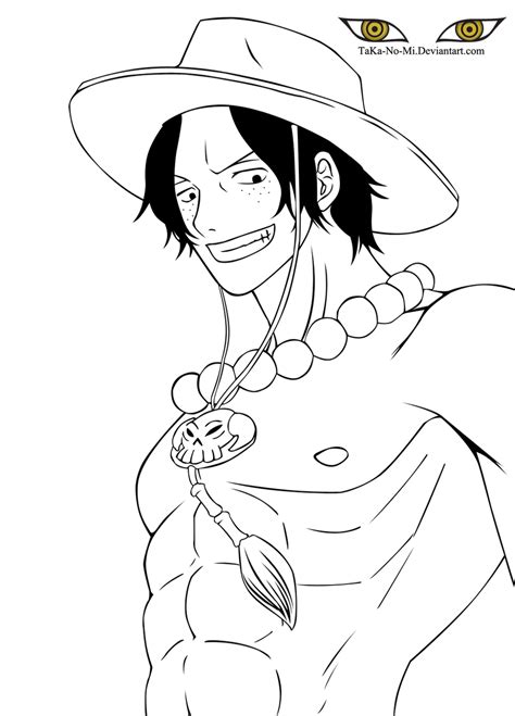One Piece Portgas D Ace Lineart By Taka No Mi On Deviantart