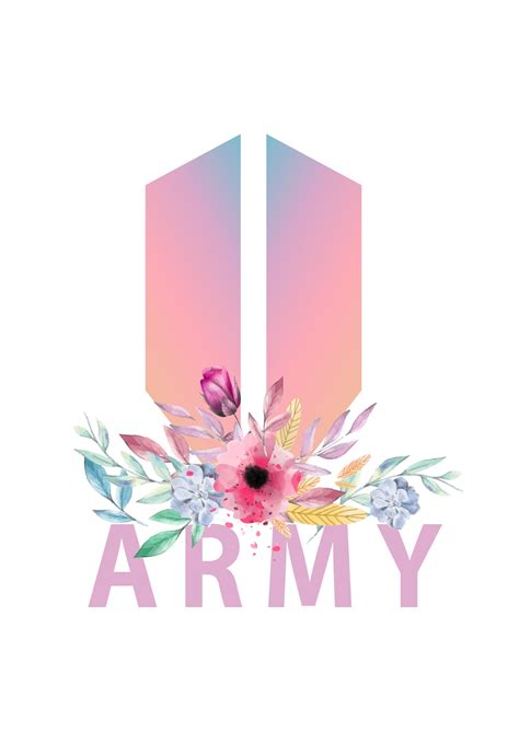 Army Logo With Flowers Bts Army Fondo De Pantalla Bts Wings Fondo