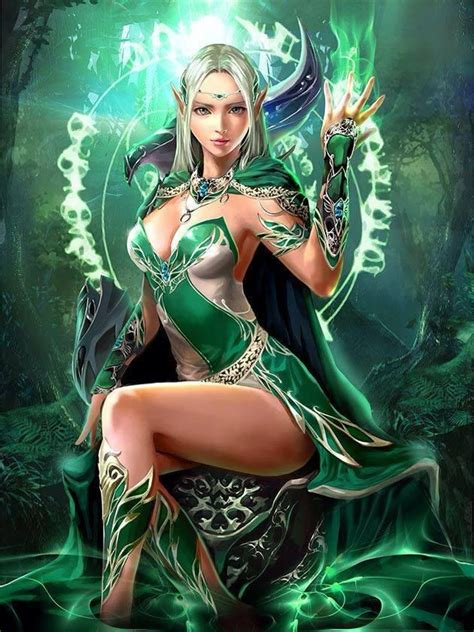 Lovely Sexy Green Flashy Female Elf Spirits Entites Living Beings Aliens Realms Strang