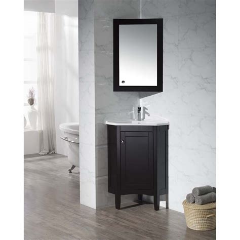 Dcor Design Argo 25 Single Corner Bathroom Vanity Set With Mirror