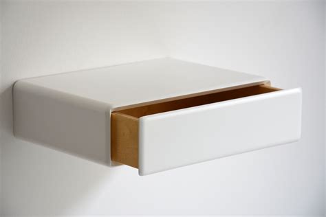 Floating Bedside Table Minimalism In White Floating Drawer Floating