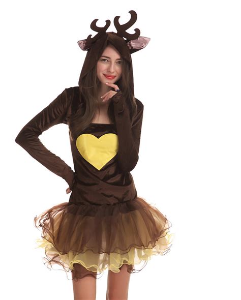 Christmas Adult Fever Reindeer Costumes Women Cosplay Fancy Dress Rudolph Outfit Ebay
