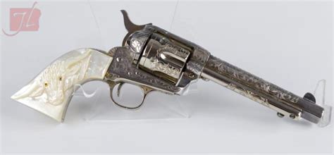 1899 Colt Saa Engraved Revolver Pearl Grip 38 40