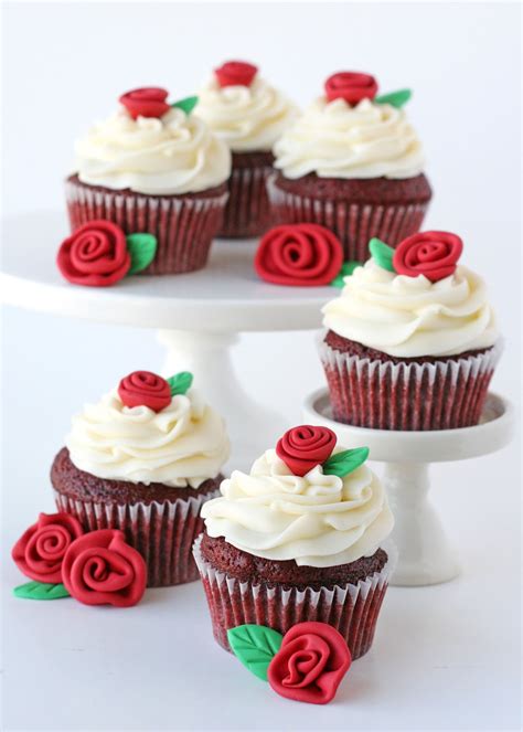Red Velvet Cupcakes With Roses Recipe Glorious Treats