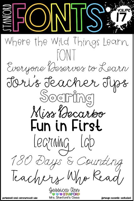 Fonts Perfect For Teachers Classrooms And Silhouette Projects Mrs