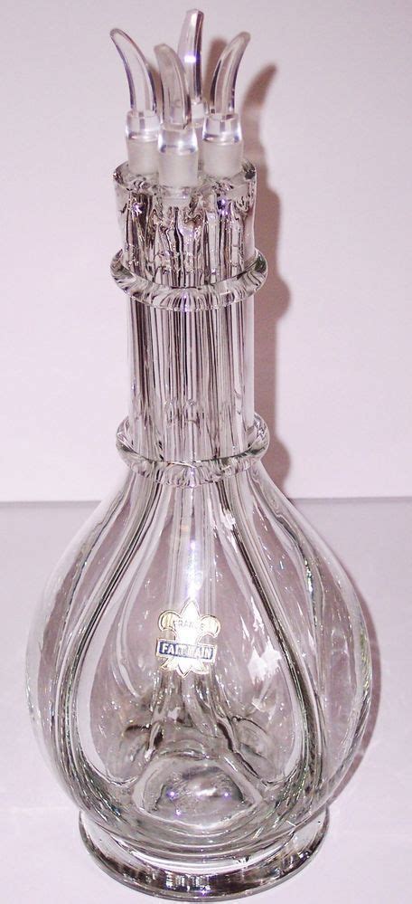 Vintage 4 Chamber Glass Liquor Bottle Decanter Fait Main Made In France Glass Liquor Bottles