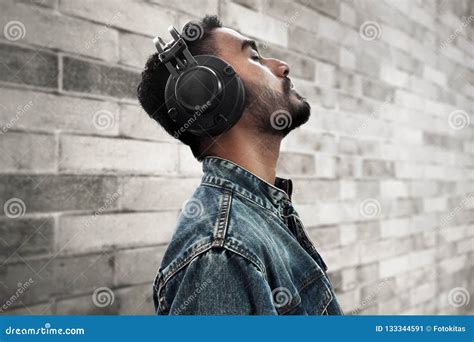 Asian Man Listening Music On Outdoor Stock Image Image Of Male