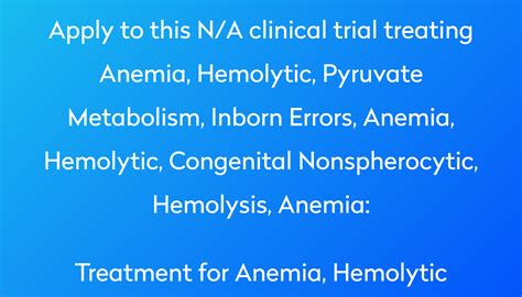 Treatment For Anemia Hemolytic Clinical Trial Power
