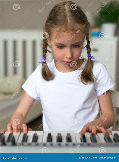 Girl Learning To Play The Piano Stock Photo Image Of Learn Note