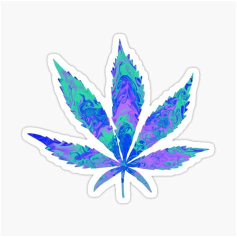 Trippy Pot Leaf Sticker For Sale By Ashtreedesigns Redbubble