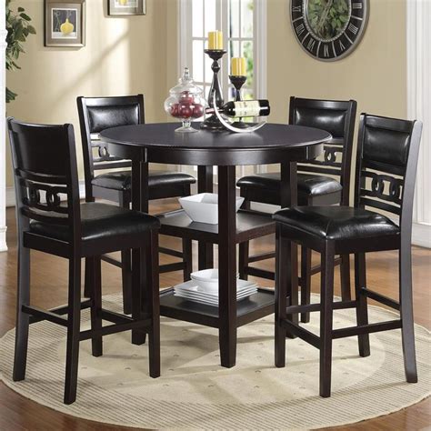 New Heritage Design Gia 5 Piece Counter Height Dining Set In Ebony