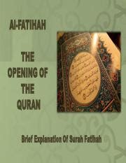 Lecture Surah Al Fatihah Pdf Al Fatihah The Opening Of The Quran