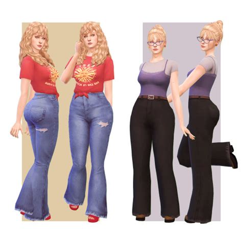 S4ccfinds Sims 4 Bell Bottoms Bell Bottom Jeans Capri Pants Photo