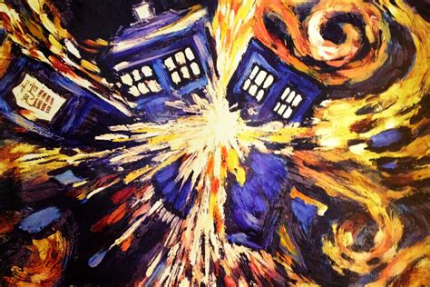 Doctor Who Explosion Tardis Vincent Van Gogh Art Wall Room Poster