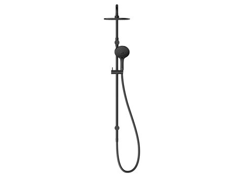 Posh Domaine Twin Rail Shower With Top Rail Water Inlet Matte Black 3