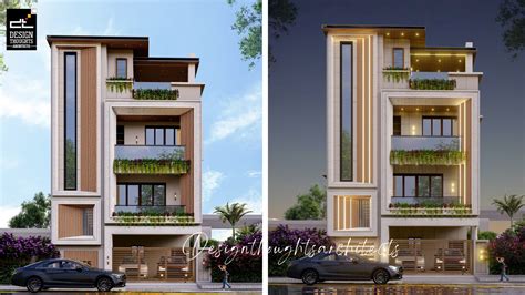 30×40 Modern Triplex House Design With Exterior Led Lights Design