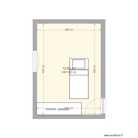 Les dimensions, agencement et options du studio sont entièrement personnalisables en fonction de vos besoins. chambre 12m2 - Plan 1 pièce 13 m2 dessiné par Gabinathmam