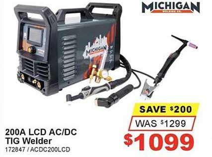 200a Lcd Ac Dc Tig Welder Michigan Offer At Total Tools