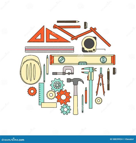 Engineer Work Tools Stock Vector Illustration Of Equipment 58839924