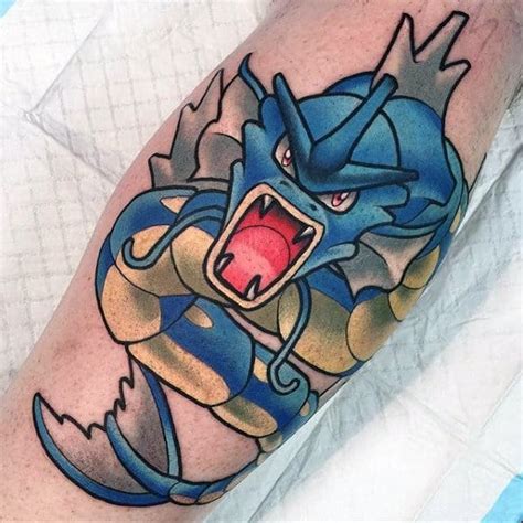 40 Gyarados Tattoo Designs For Men Pokemon Ink Ideas