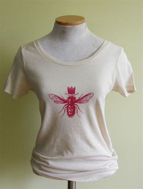 Queen Bee Womens Graphic Tee Shirt Organic Cotton Hand Etsy