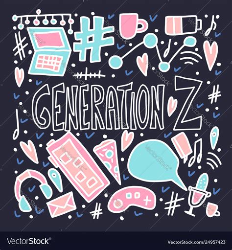Generation Z Poster Concept Royalty Free Vector Image