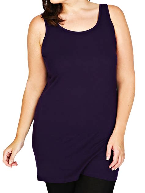 curve y0urs purple cotton longline vest top plus size 16 to 30 32