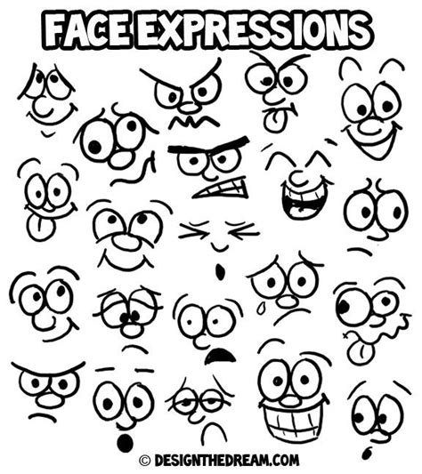 Cartoon Face Expressions Draw Your Own Desenhar Caricaturas De