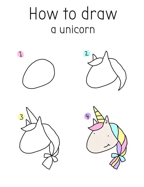 How To Draw A Simple Unicorn Step By Step For Kids 15 Cool 🦄 Facts