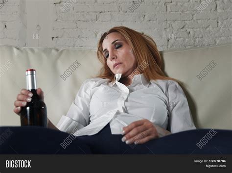 Blond Sad Wasted Alcoholic Woman Image And Photo Bigstock