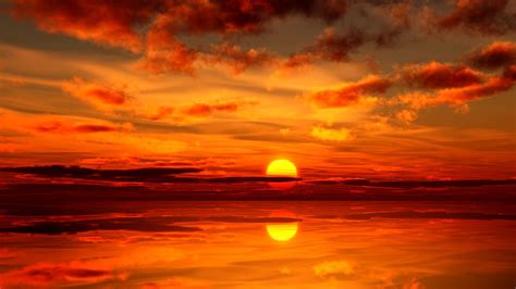 Golden Sunset Horizon Blue Awesome Colors Gold Reflections