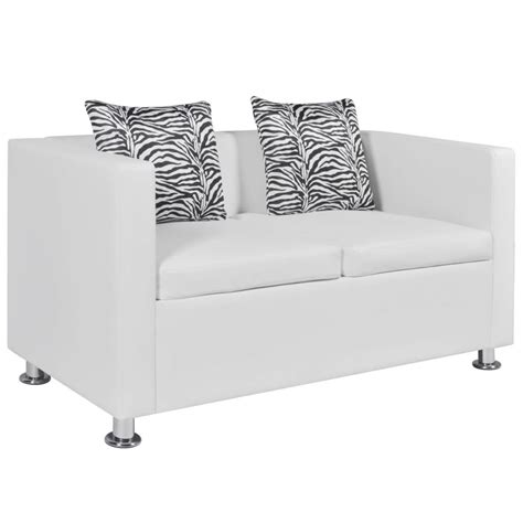 However, typically, loveseat has a smaller size and a perfect choice for a small space. Artificial Leather 2-Seater Sofa White | vidaXL.com