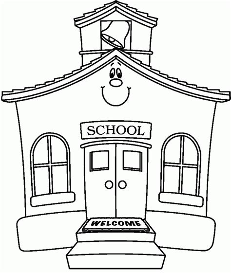 Free Coloring Page Of A School Building Download Free Coloring Page Of