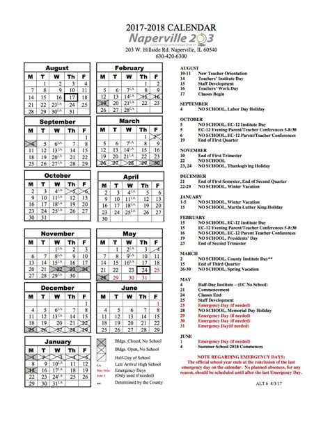 203 Calendar School Readiness Center